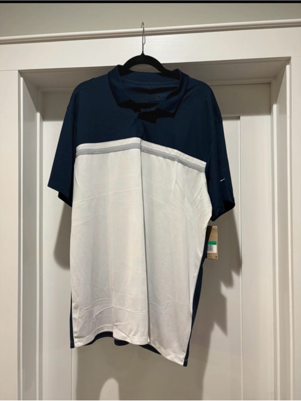 New Nike Men's Navy and White Short-Sleeve Polo Shirt size XL